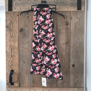 Women’s 60” x 8” STEVE MADDEN Black Pink Floral Roses Puffer Scarf Wrap Holder